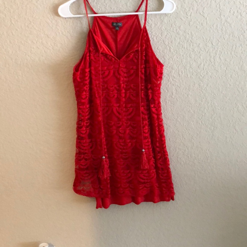 Lace red dress